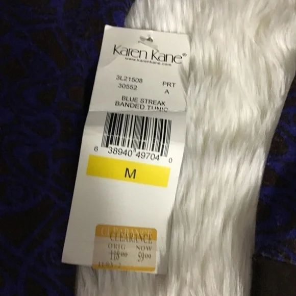 Karen Kane Tunic Blue Streak Banded Tunic - Picture 6 of 7